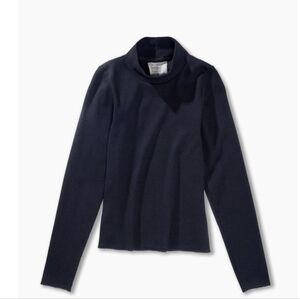 For days Organic Cotton Ribbed Mock Neck Long Sleeve - Black